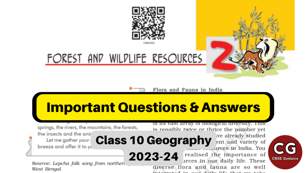 forest and wildlife resources class 10 important questions and answers