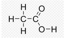 Structure of acetic acid (ethanoic acid)