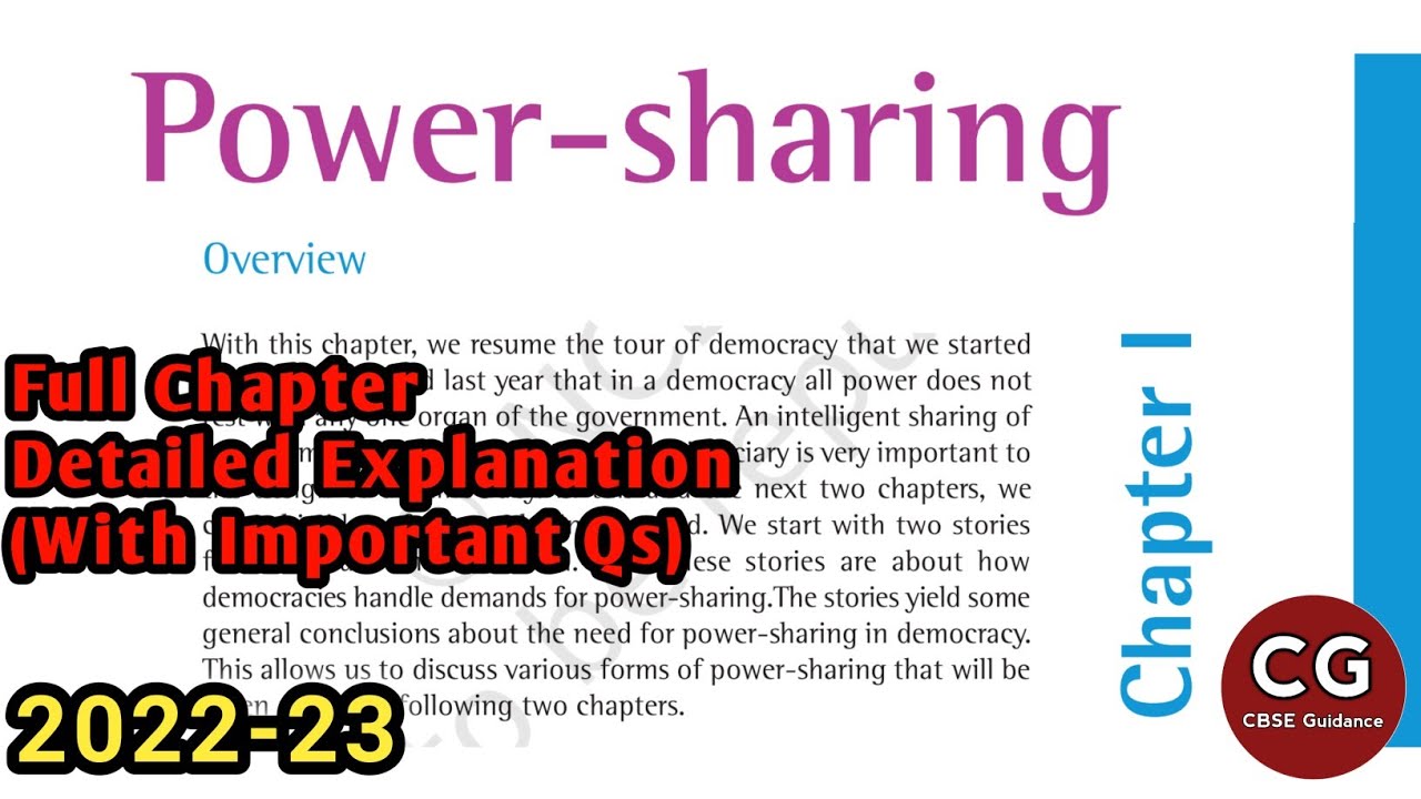 power sharing case study based questions