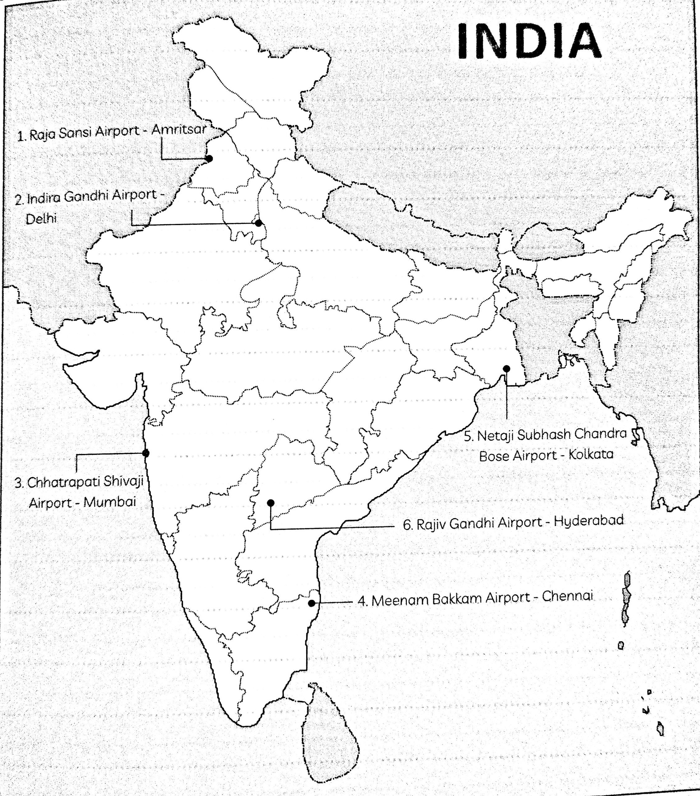 map work on major airports of India