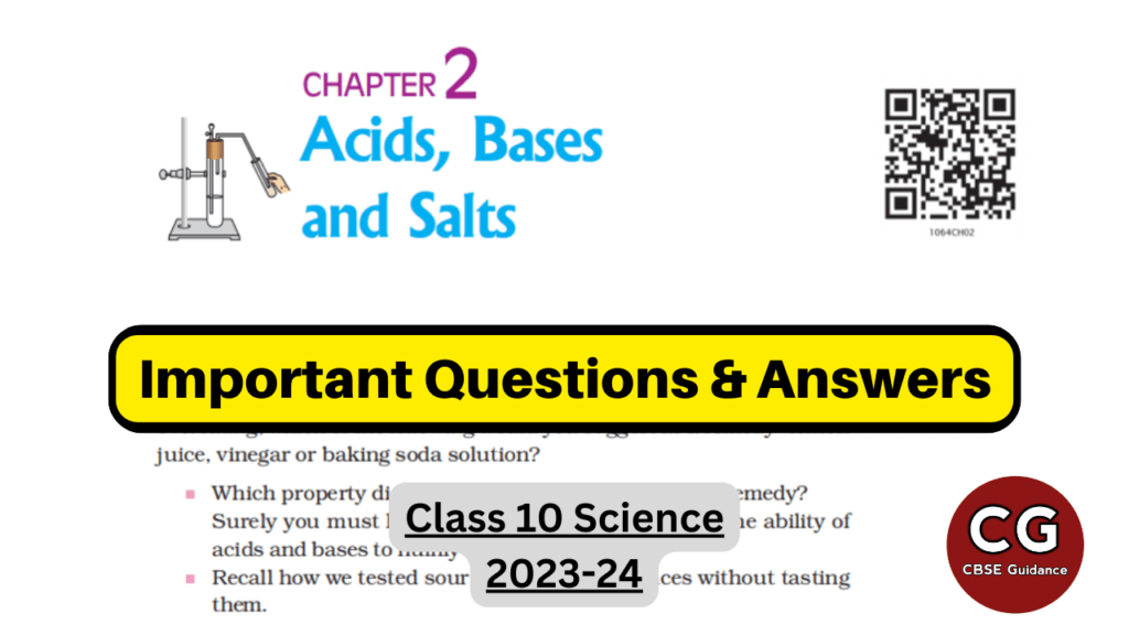 acids bases and salts class 10 questions answers