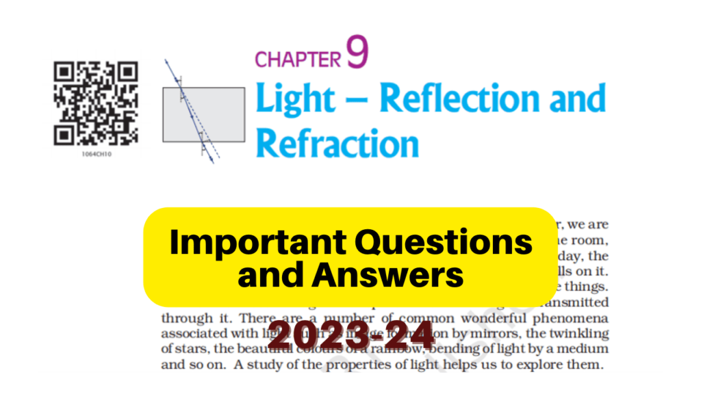 light reflection and refraction class 10 important questions