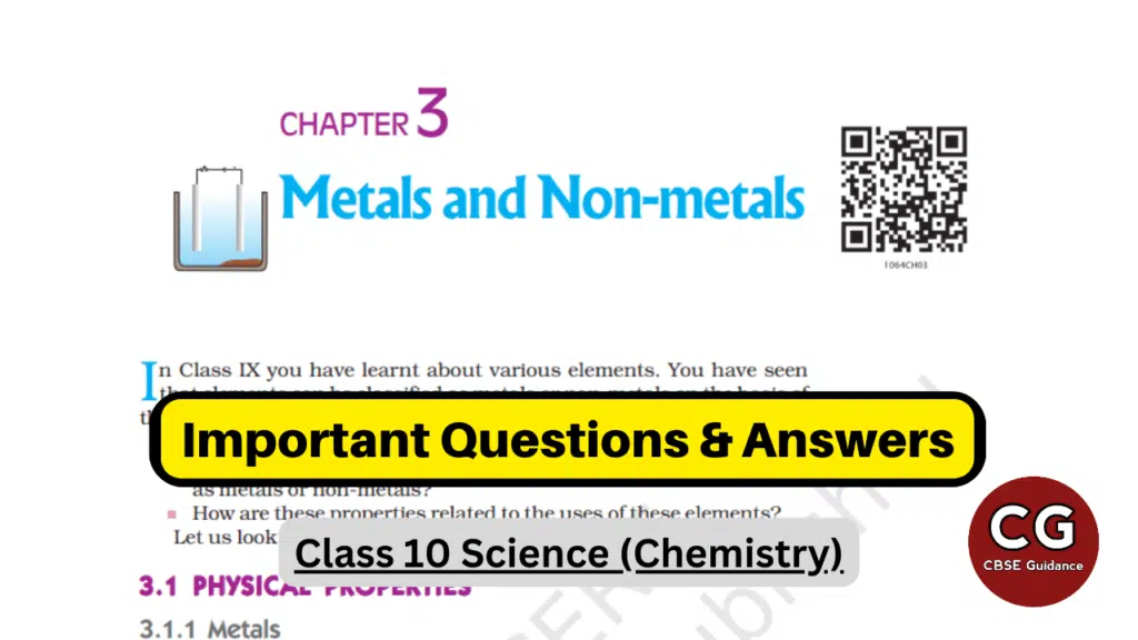 metals and non-metals class 10 important questions answers