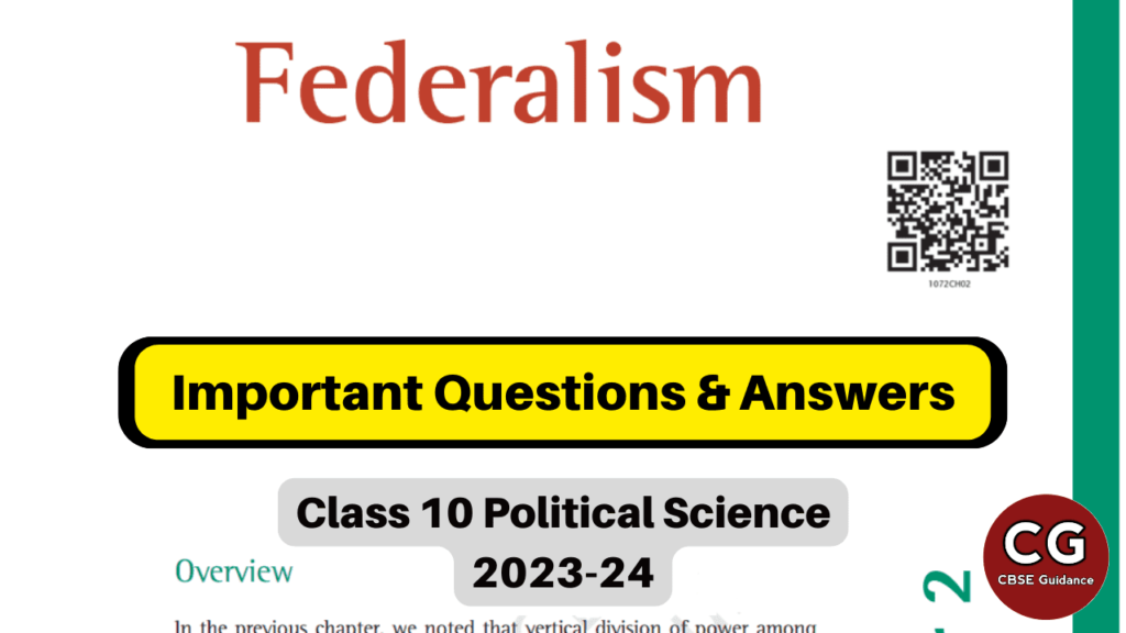 federalism class 10 important questions and answers