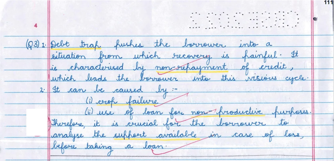 Analyze the situation in which credit pushes the borrower into a situation from which recovery is painful