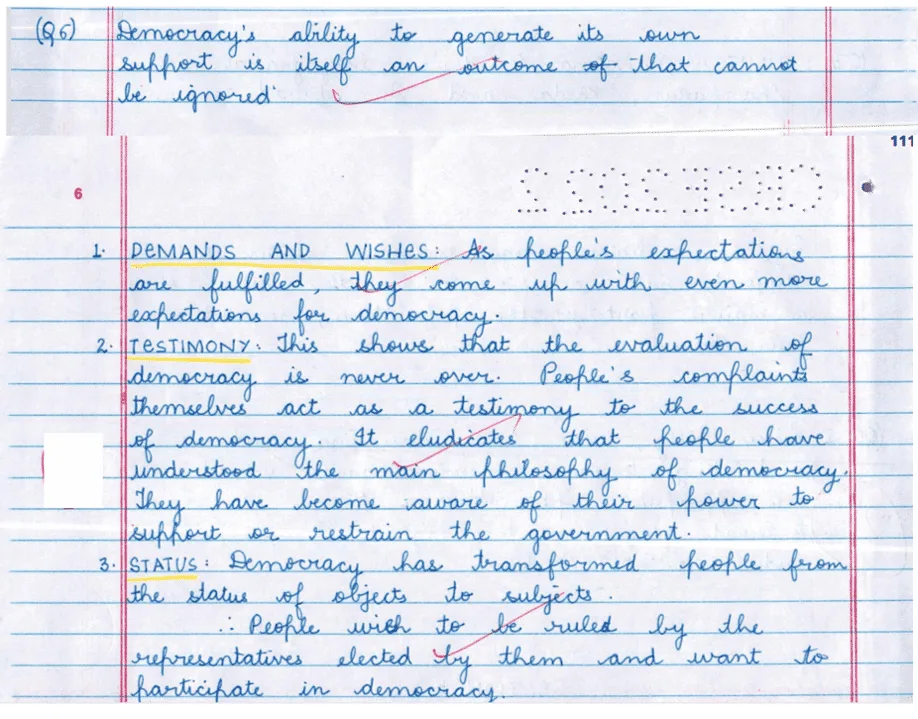 "Democracy's ability to generate its own support is itself an outcome that cannot be ignored." Analyze the statement with three examples