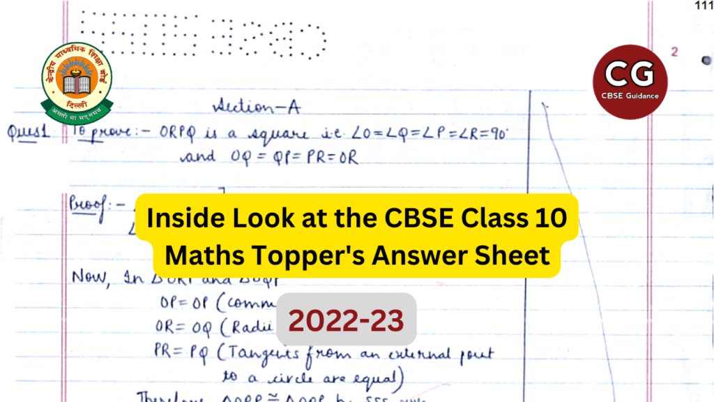 Unlock the Secrets of CBSE Class 10 Maths Toppers with their Answer