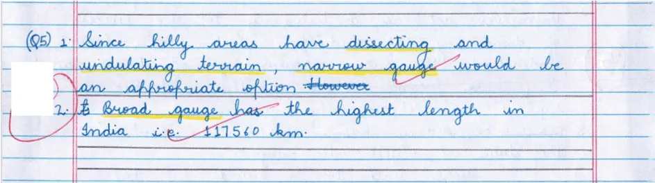 Which gauge covers the maximum track length in hilly areas in India