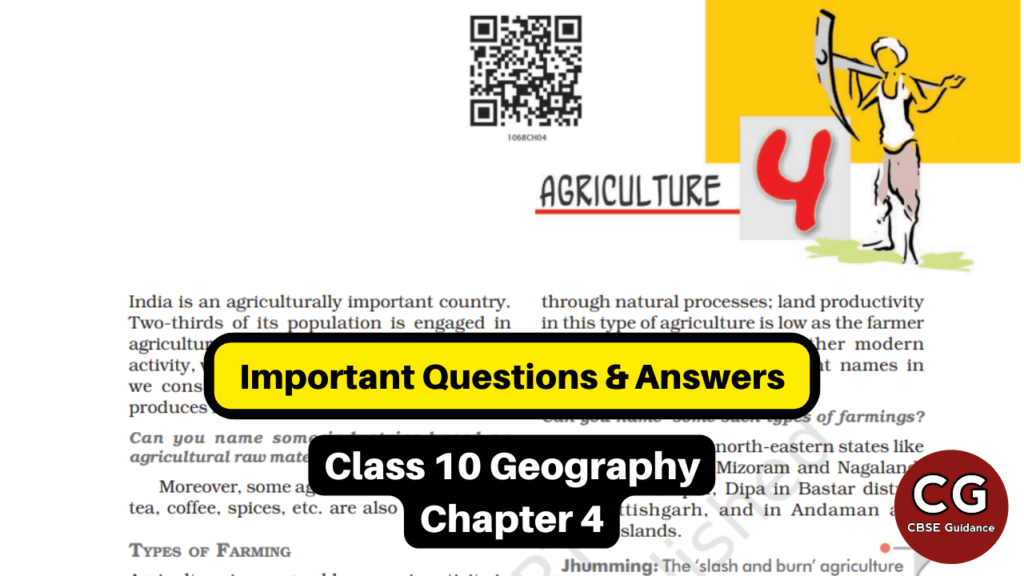 agriculture class 10 cbse questions answers