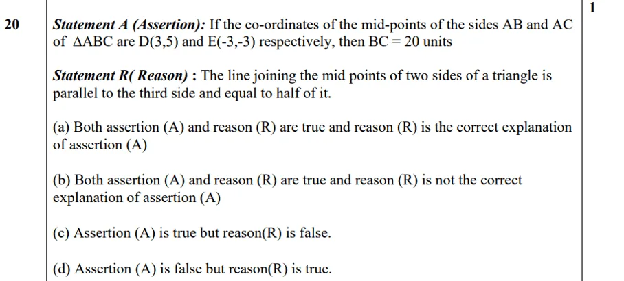 cbse class 10 maths sample paper 20