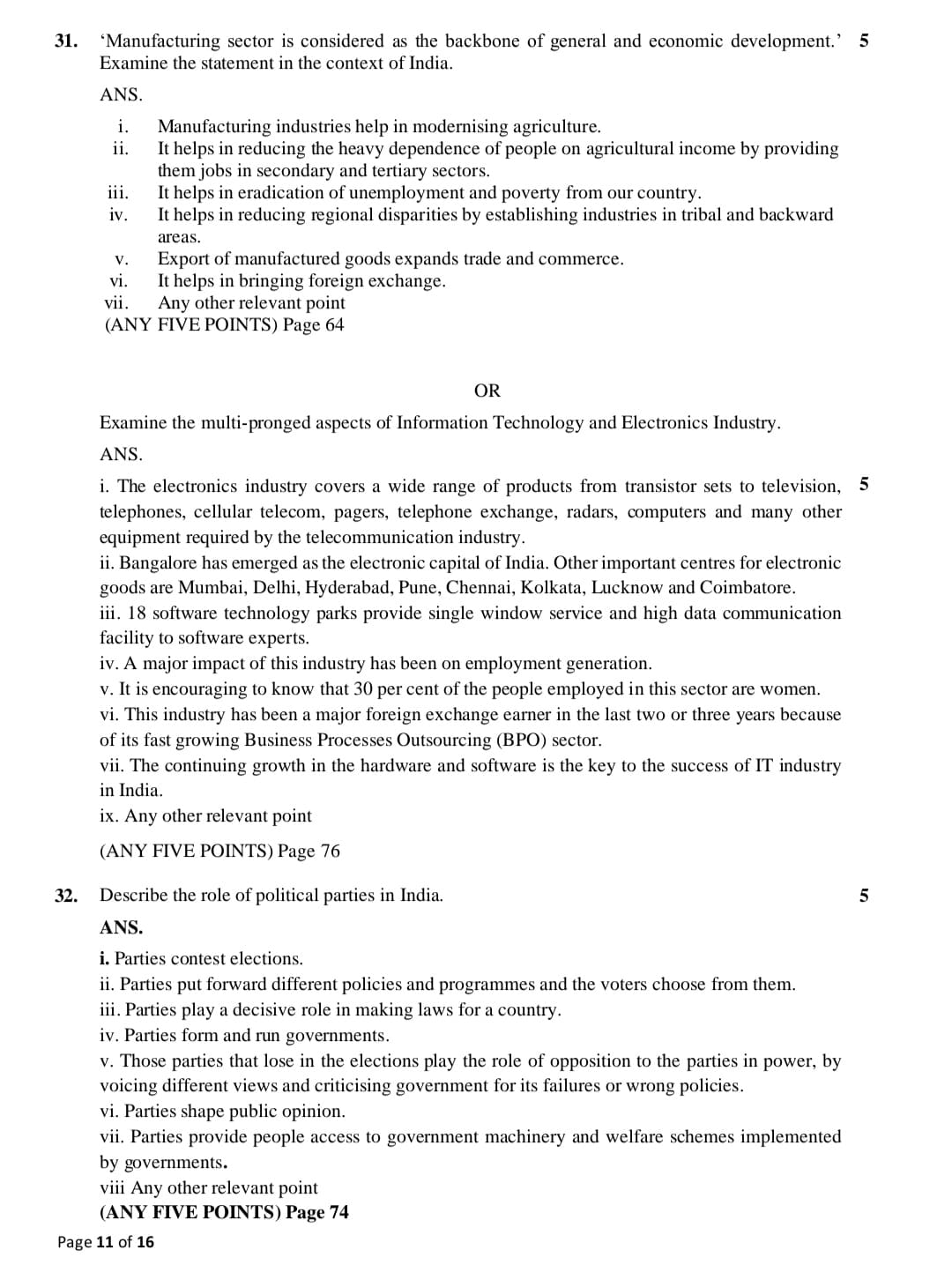 cbse class 10 social science official sample question paper11