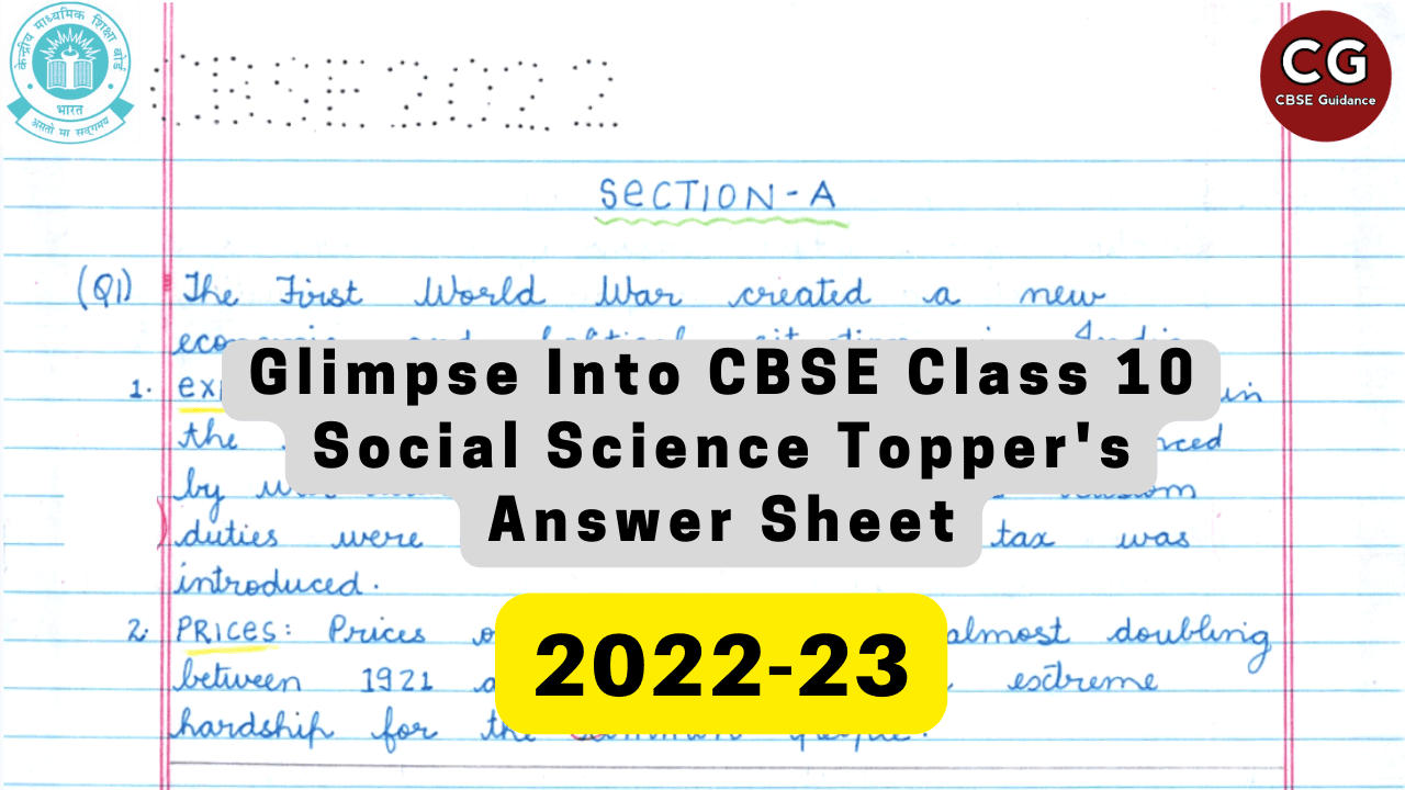 A Glimpse Into CBSE Class 10 Social Science Topper's Answer Sheet
