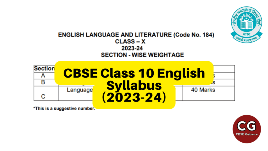 CBSE Class 10 English syllabus (2023-24)