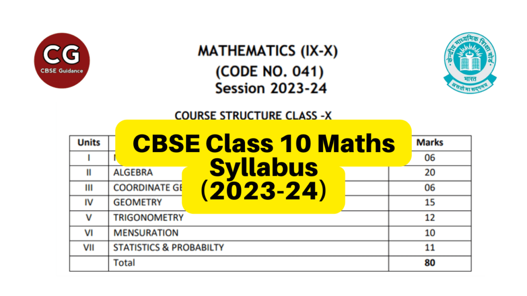 CBSE Class 10 maths syllabus (2023-24)