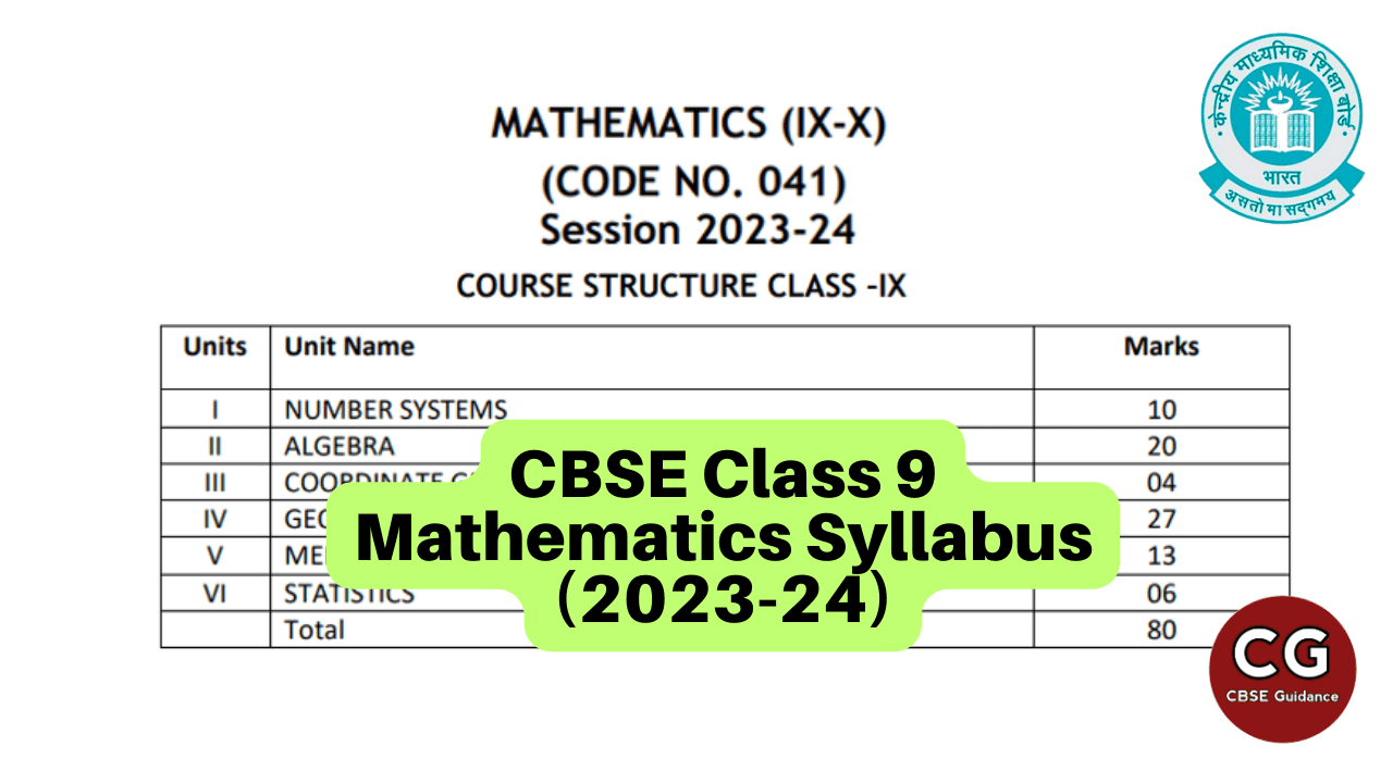 cbse class 9 maths syllabus 2023-24
