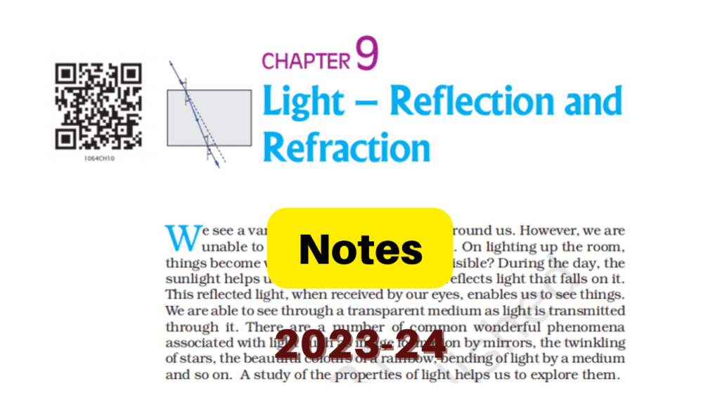 light reflection and refraction class 10 notes