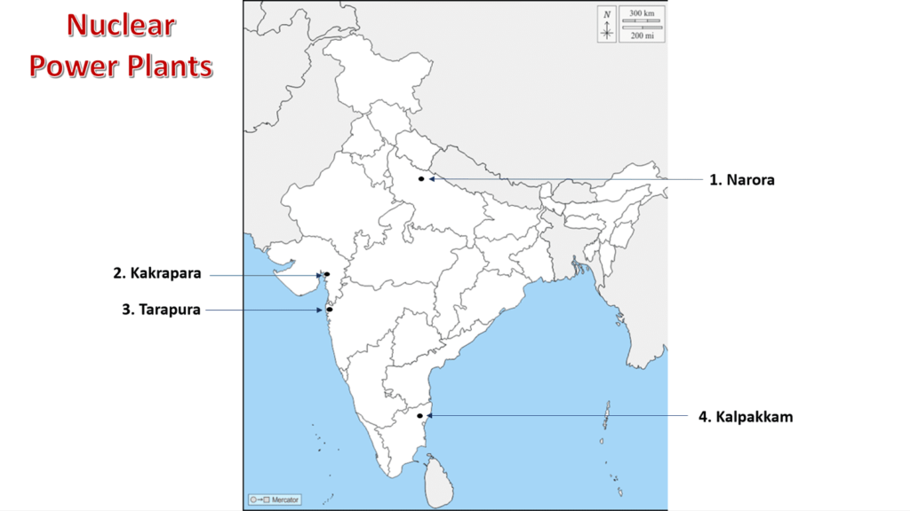 nuclear power plants class 10 map work