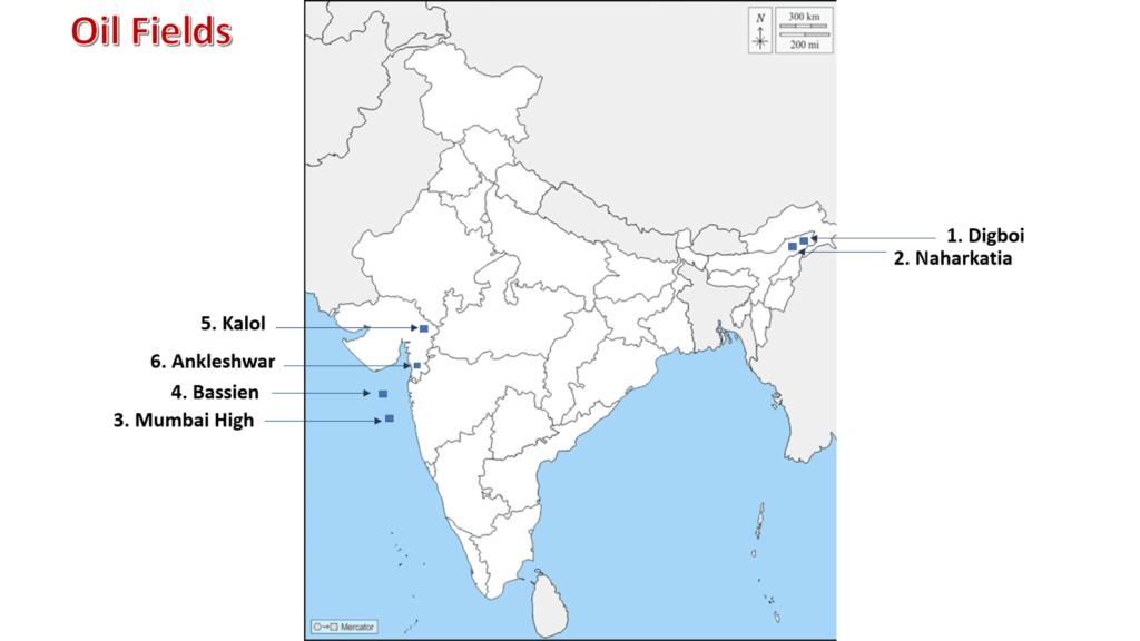 oil fields class 10 map list