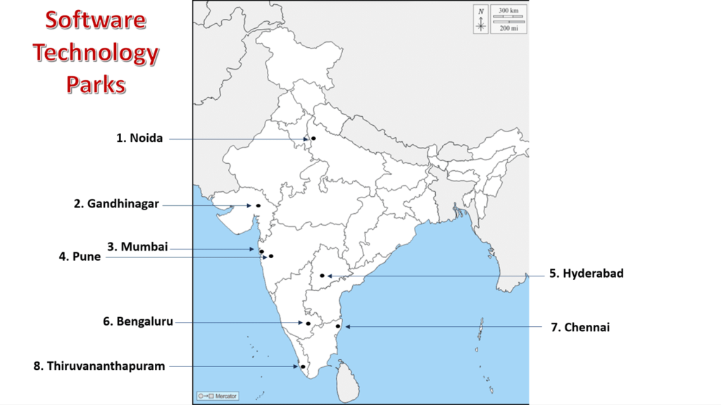 software technology parks class 10 map work