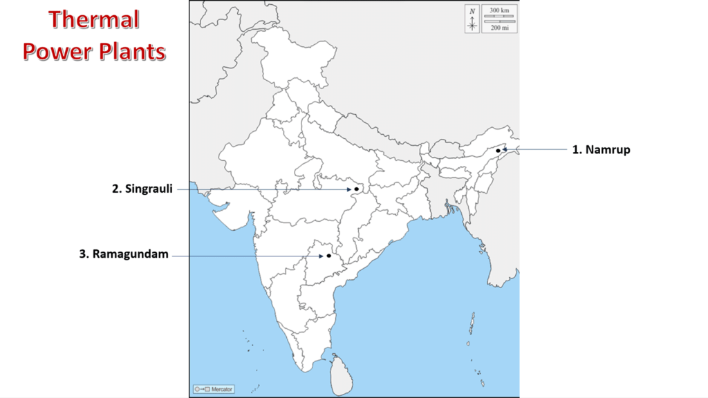 thermal power plants class 10 map work