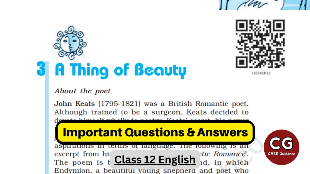 A Thing of Beauty Class 12: Important Questions and Answers Explained