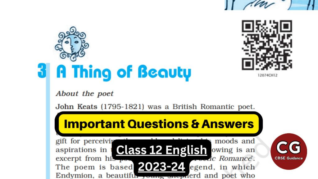 a thing of beauty class 12 important questions and answers