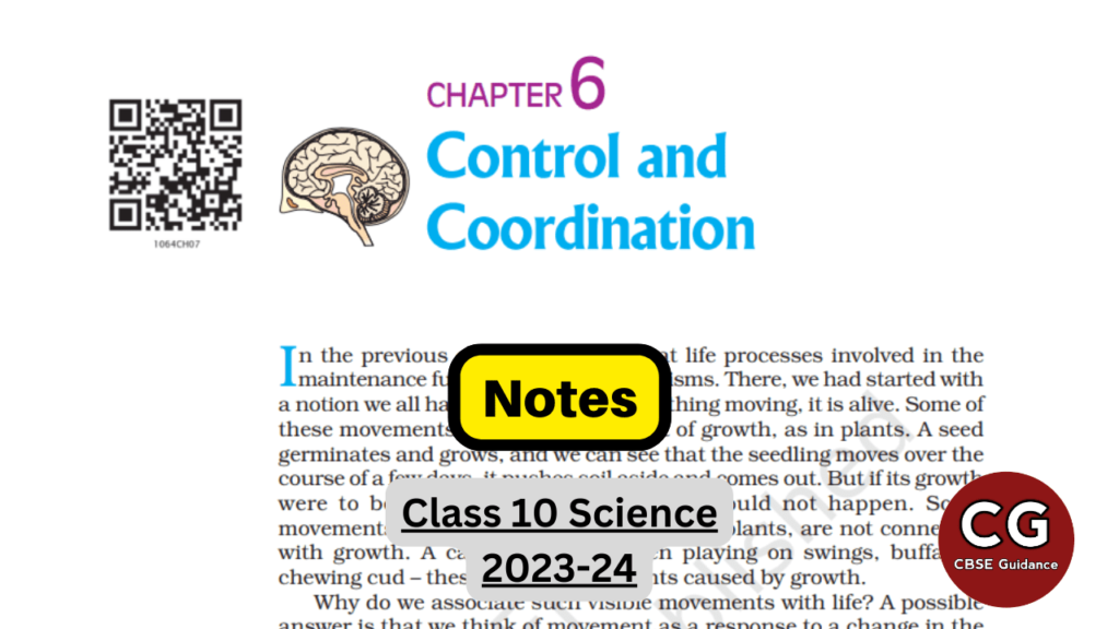 control and coordination class 10 notes