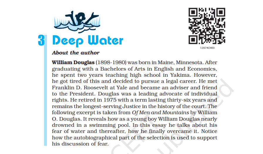 deep water class 10 important questions and answers