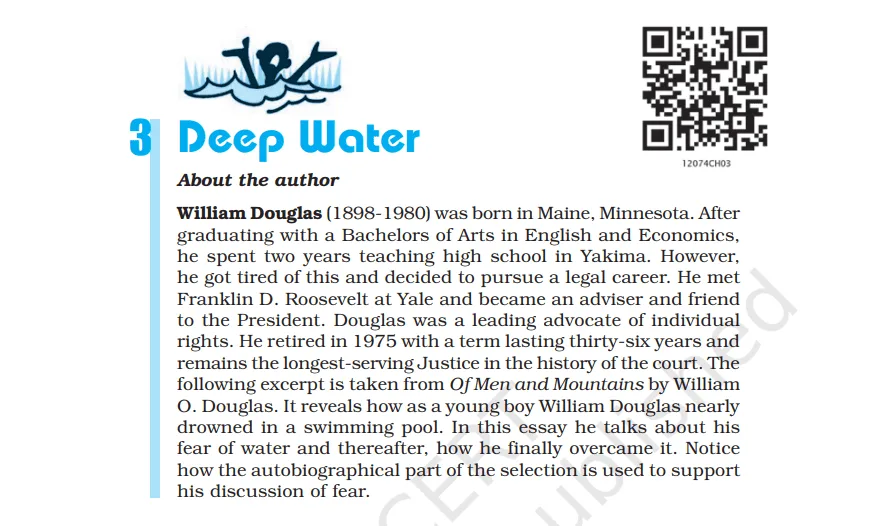 deep water class 10 important questions and answers