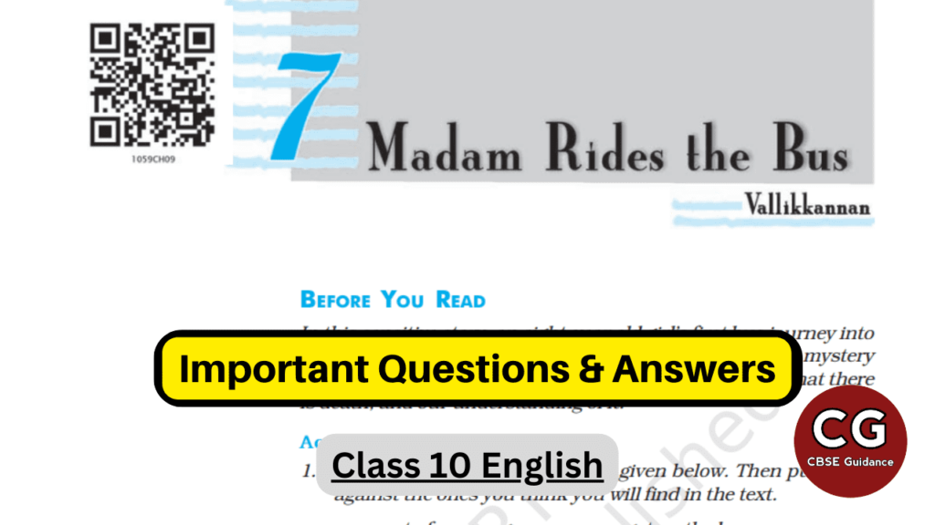 madam rides the bus class 10 important questions answers
