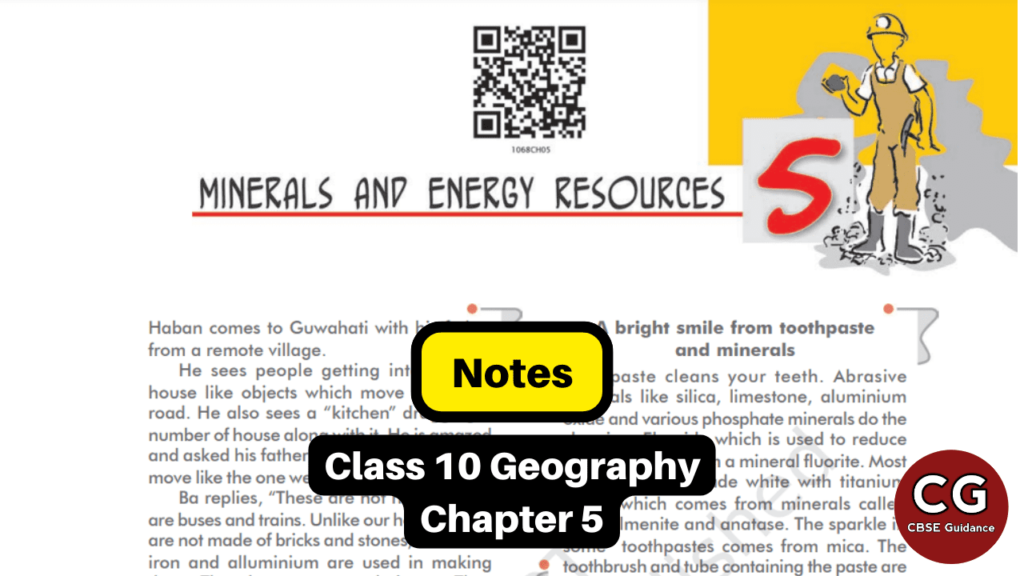 minerals and energy resources class 10 notes