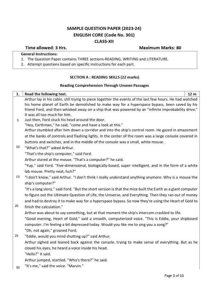 CBSE Class 12 English Sample Paper 2023-24 1