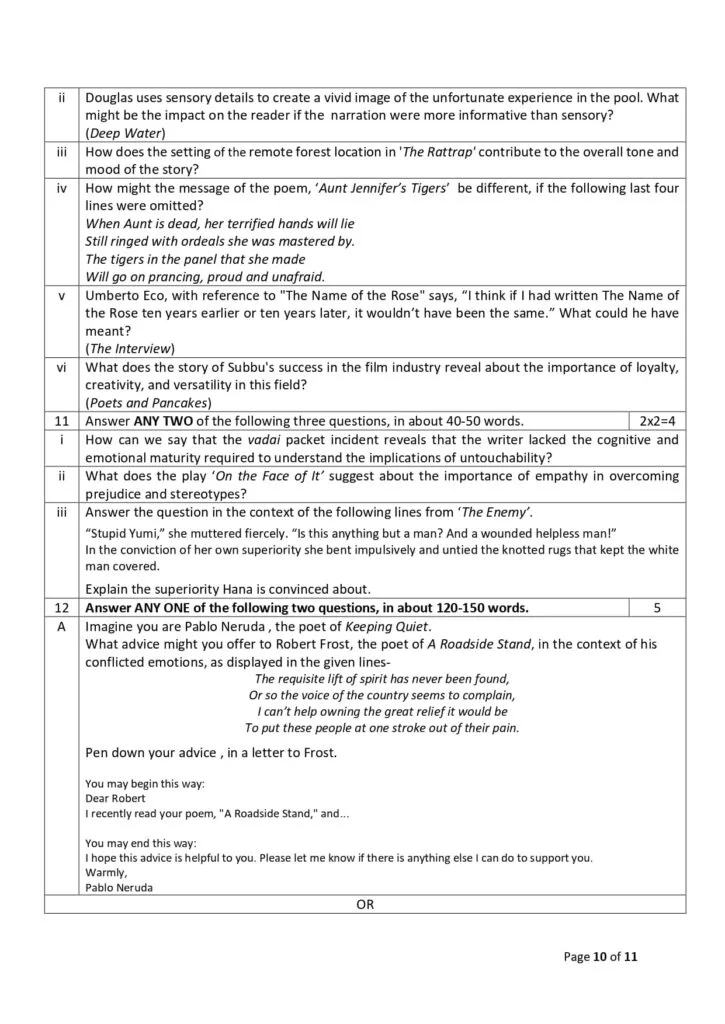 CBSE Class 12 English Sample Paper 2023-24 10