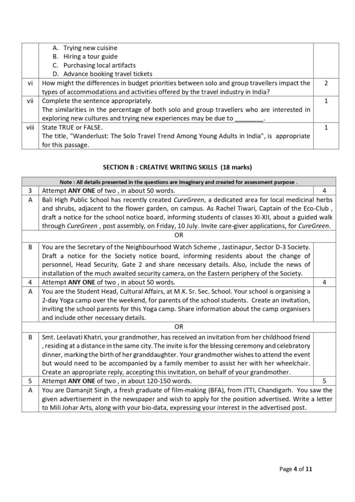 CBSE Class 12 English Sample Paper 2023-24 4
