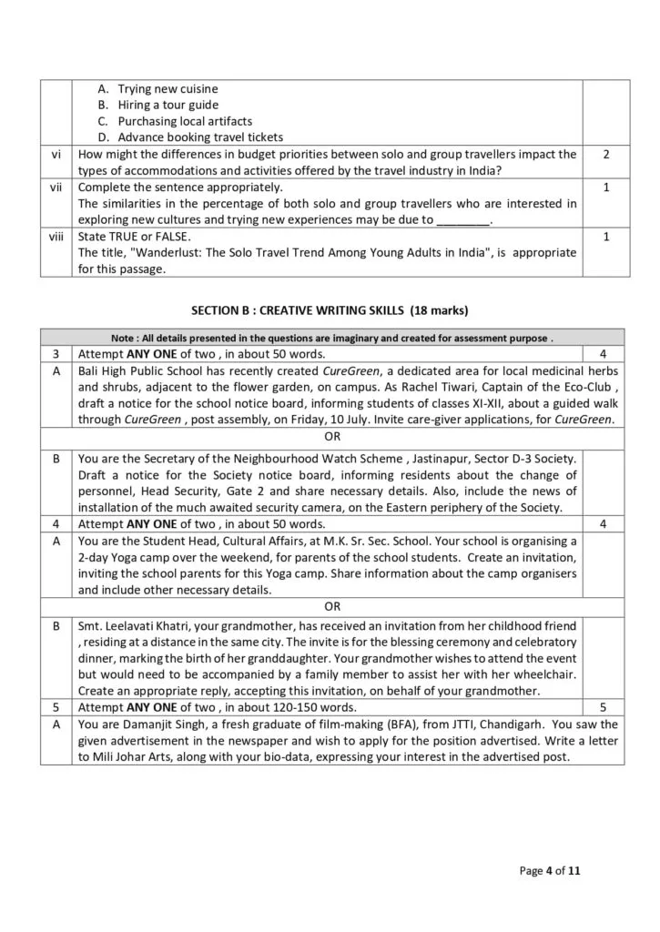 CBSE Class 12 English Sample Paper 2023-24 4