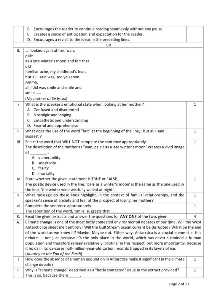 CBSE Class 12 English Sample Paper 2023-24 7