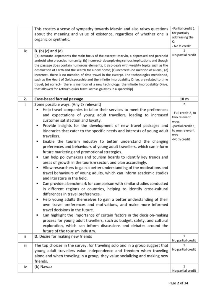 CBSE Class 12 English Sample Paper 2023-24 Solution 2