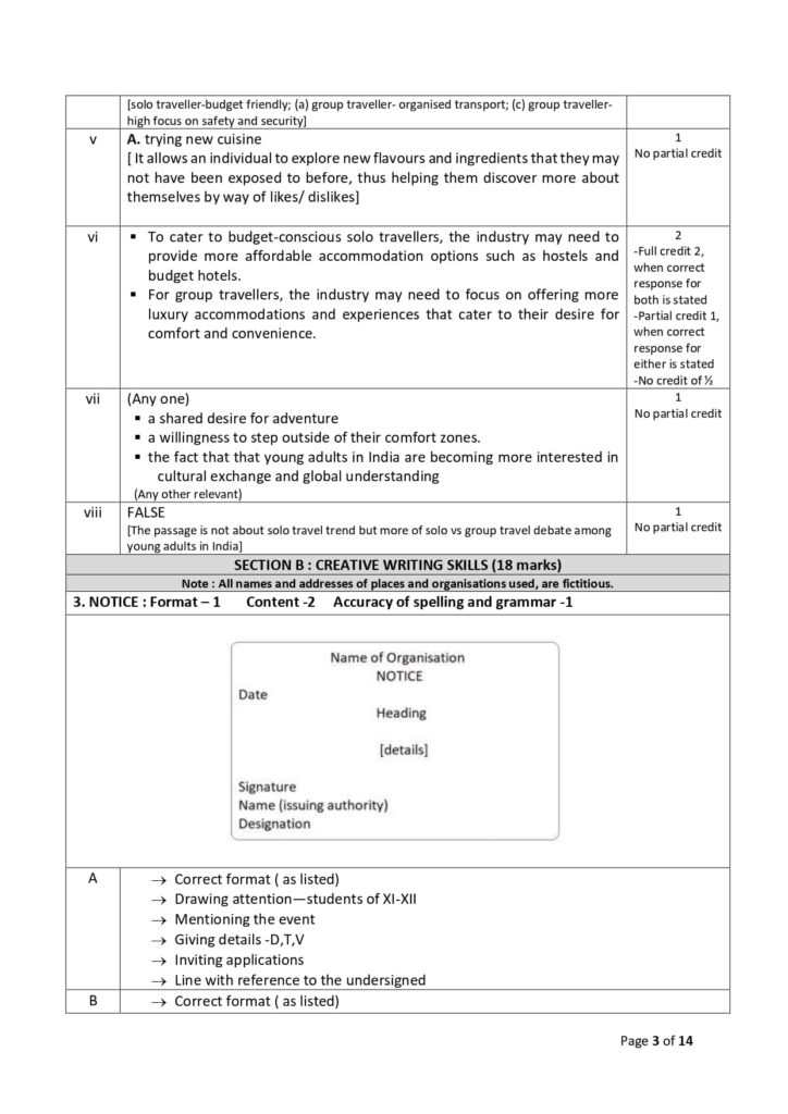 CBSE Class 12 English Sample Paper 2023-24 Solution 3