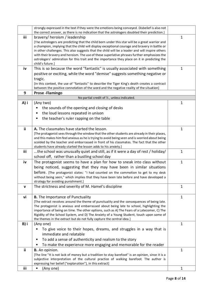 CBSE Class 12 English Sample Paper 2023-24 Solution 8