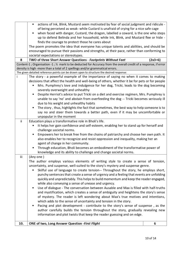 english class 10 sample paper solution 2023-24 10