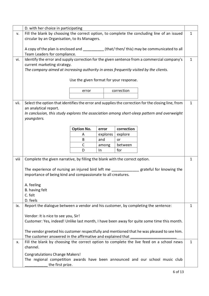 english class 10 sample paper 2023-24 6