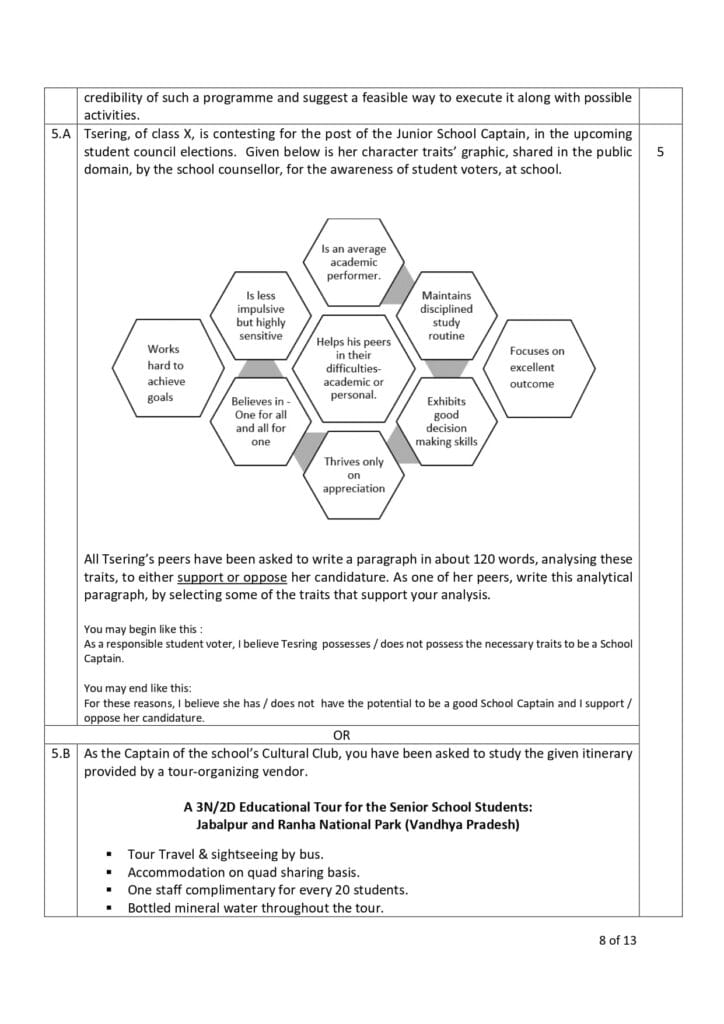 english class 10 sample paper 2023-24 8