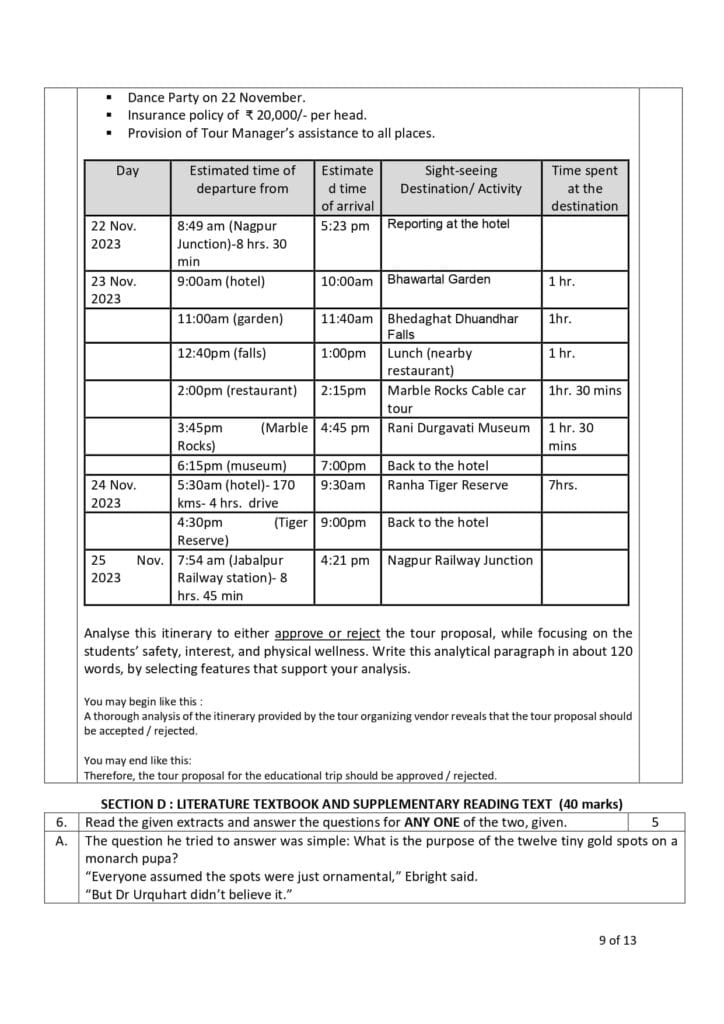 english class 10 sample paper 2023-24 9