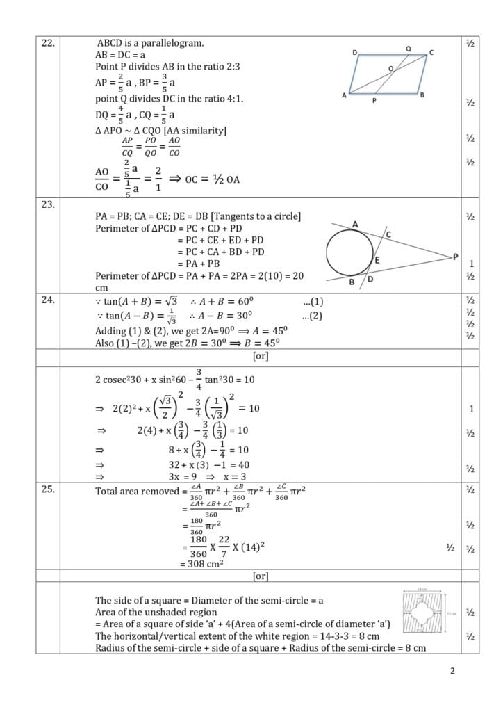 cbse class 10 maths sample paper 2023-24 solutions 2