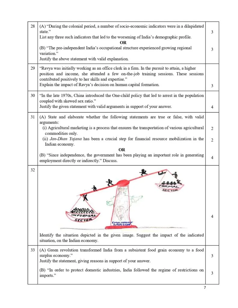 class 12 economics sample paper 2023-24 7