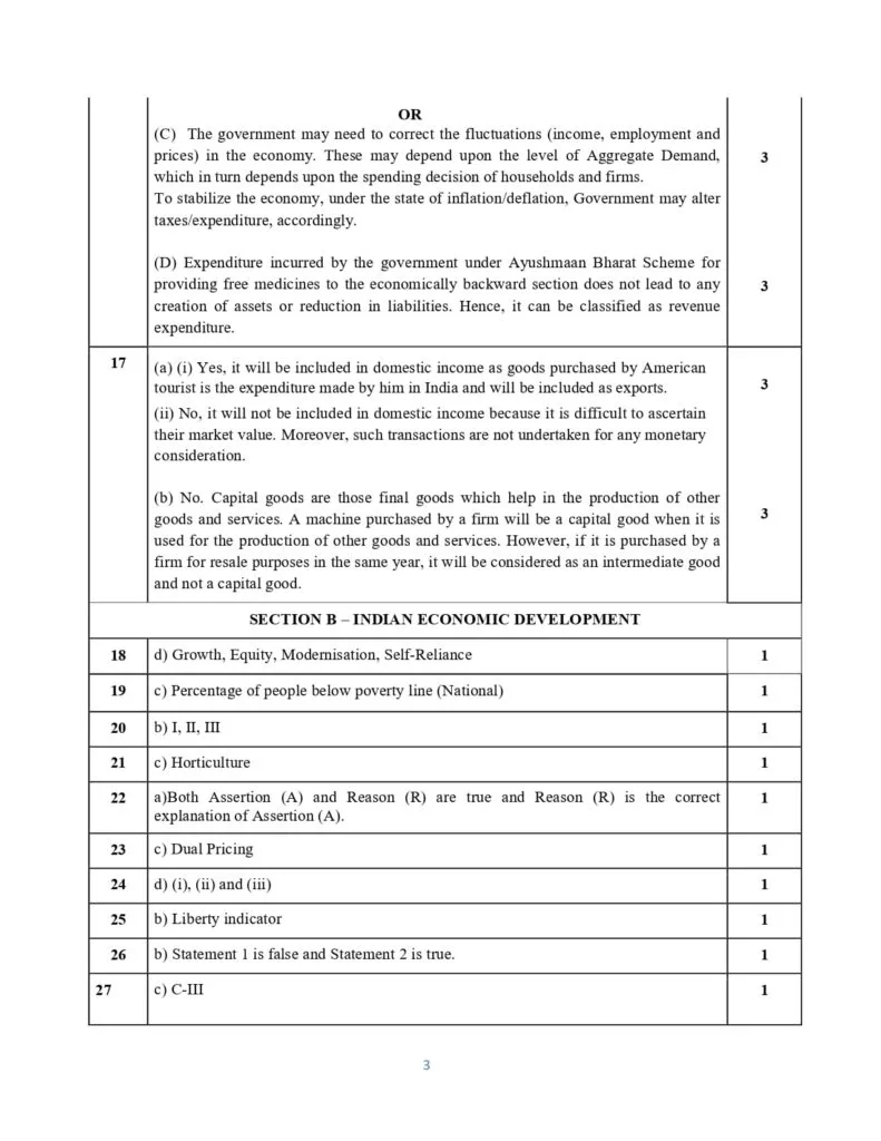 class 12 economics sample paper solution 2023-24 3