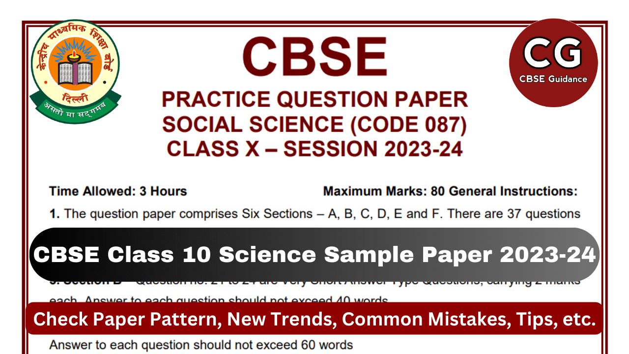 Class 10 Social Science additional Sample Paper 2023-24