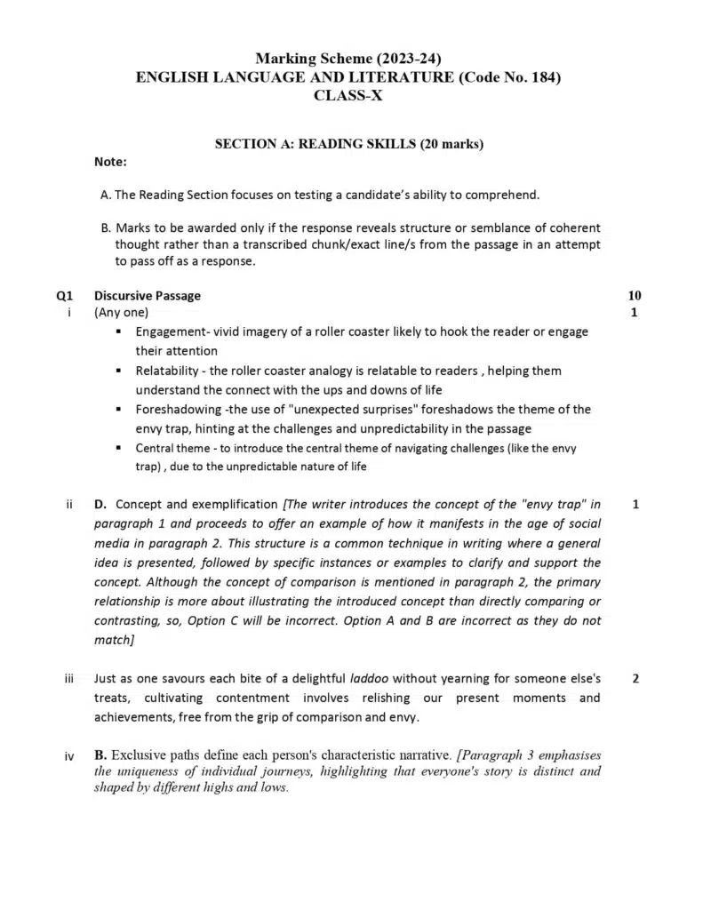 CBSE Class 10 English Additional Sample Paper Solutions 2023-24 1