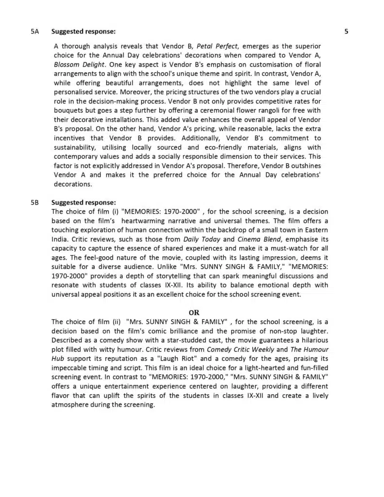 CBSE Class 10 English Additional Sample Paper Solutions 2023-24 6