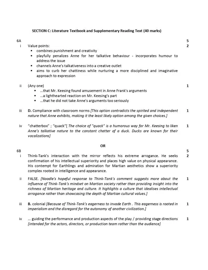 CBSE Class 10 English Additional Sample Paper Solutions 2023-24 7